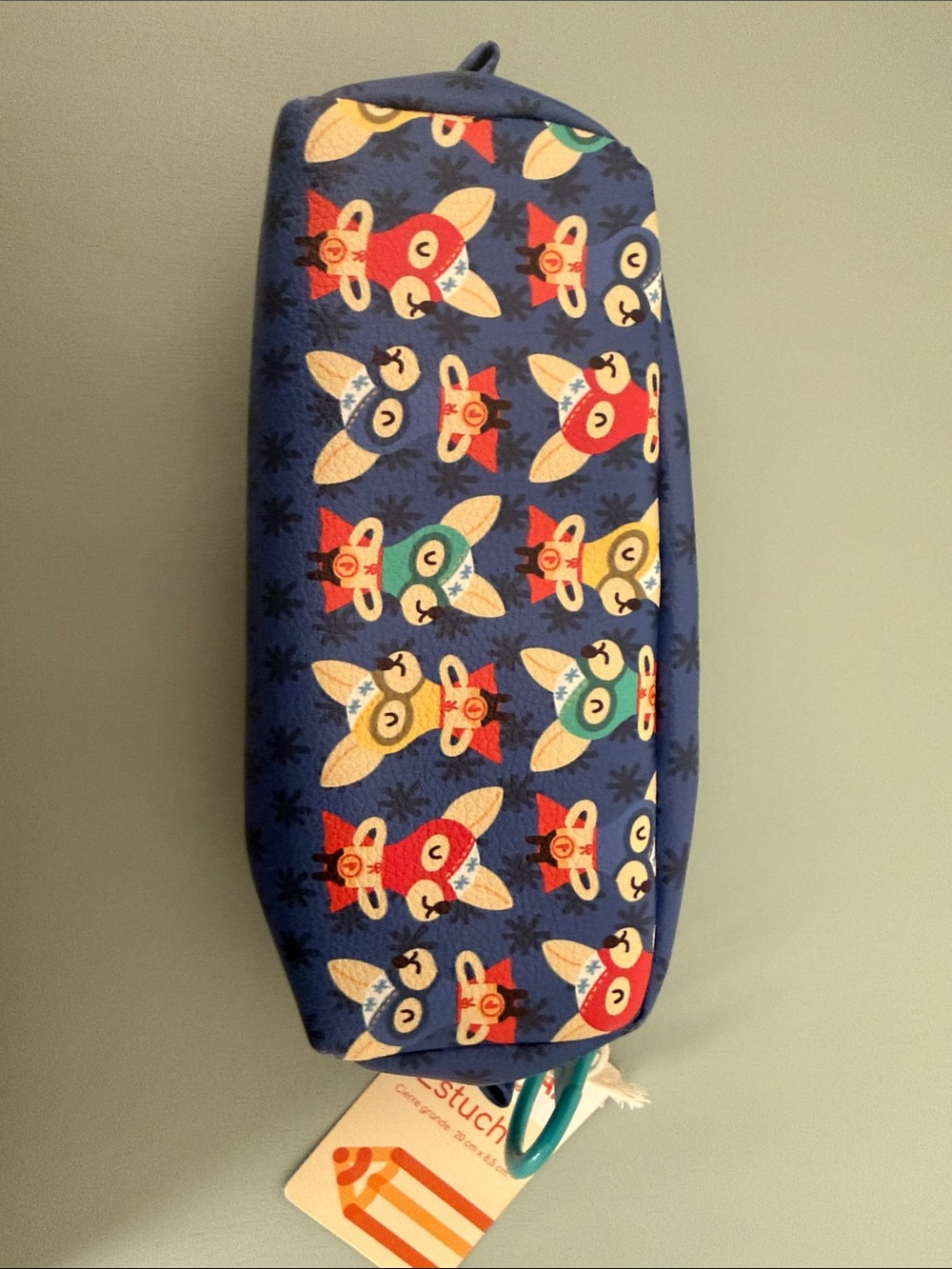 Kids Blue Chihuahua luchador Print Pencil Case -